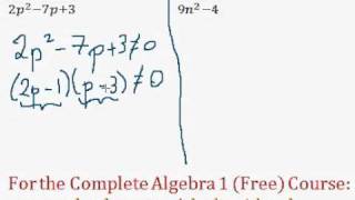 Algebra 1 Rational Expressions  Restricted Values 5 [upl. by Dona]