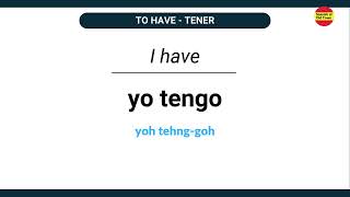 Quick Spanish  Master the present tense TO HAVE  How to use TENER in present tense [upl. by Eikram]