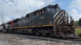 BC Rail Insane CN 438 with BCOL 4646 leading and ETR 2001 trailing [upl. by Neellek63]