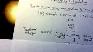 Concentration  to quotmgmlquot or quotmggquot A simple conversion technique for pharmacy calculation [upl. by Anoj]