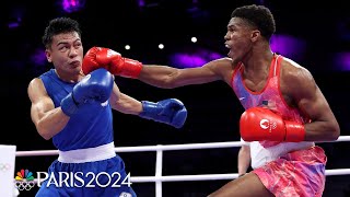 Omari Jones takes care of business against Kan Chia Wei in Paris Olympics debut  NBC Sports [upl. by Igiul]