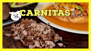 Tacos de carnitas de puerco  Receta mexicana [upl. by Atirabrab824]