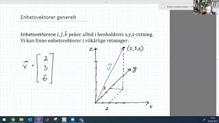 Vektorer 3  Lengde vektor mellom punkt enhetsvektorer [upl. by Publia770]