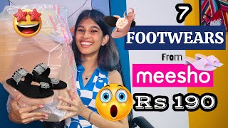 7 FOOTWEARS FROM MEESHO🥳  starting ₹190😲  thejathangu😉 MeeshoHaul Meesho [upl. by Atnomed]