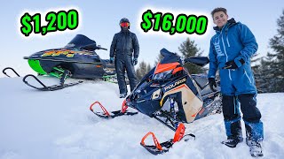 Cheap vs Expensive Snowmobiles Ditch Riding [upl. by Kreis]