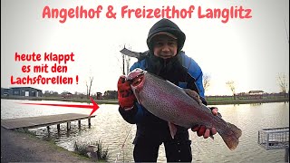 Forellenangeln mit Pose Spoon Angelhof Langlitz Lachsforellen Angeln Powerbait Big Trout Fishing [upl. by Patton]