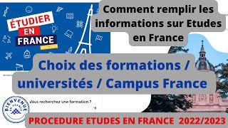 Campus France 2023 REMPLIR VOTRE DOSSIER Campus France [upl. by Tarrance]