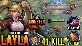 2x SAVAGE 41 Kills Layla MVP 209 Points  Build Top 1 Global Layla  MLBB [upl. by Rafaelof]