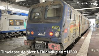 TIMELAPSE de MetzVille à Thionville en z11500 Metrolor avec Wifax [upl. by Hay879]