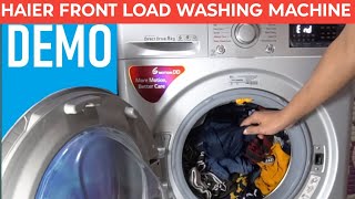 Haier front load washing machine demo  HW70IM12929CS3 How to use frond washing machine [upl. by Beverly356]