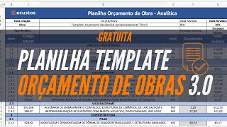 Planilha de Orçamento de Obras 30 Gratuita → [upl. by Irroc]