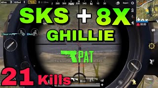 SKS  8x scope 😍 21 solo kills l  Noob Gameplay 😂 [upl. by Elinet]