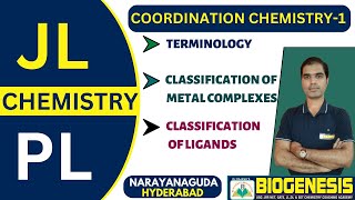 CLASS1  JL COORDINATION CHEMISTRY  CLASSIFICATION OF LIGANDS amp METAL COMPLEXES TSPSC BIOGENESIS [upl. by Hylan]