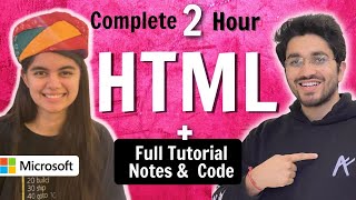 HTML Tutorial for Beginners  Complete HTML with Notes amp Code [upl. by Enelyad866]