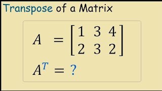 How To Find Transpose of a Matrix By Younas [upl. by Aurelius]