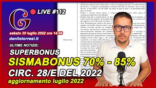 SISMABONUS ORDINARIO 70 80 nella circolare 28 del 2022 dell’Agenzia delle Entrate 🔴112 [upl. by Godber493]