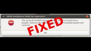 Install Ubuntu in UEFI Mode  quotGrub efi amd64 signedquot Error Fix [upl. by Lelah]