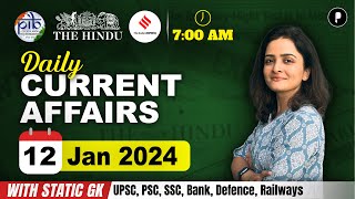 12 January Current Affairs 2024  Daily Current Affairs  Current Affairs Today [upl. by Krik]