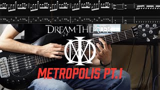 Dream Theater  Metropolis Pt 1 The Miracle and the Sleeper  Bass Cover with TABs [upl. by Irpak690]