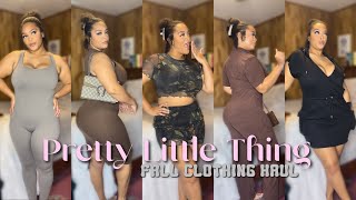 PRETTY LITTLE THING HAUL  ENDOFSUMMER amp FALL PIECES  CAYLA GAMBRELLE [upl. by Jory]