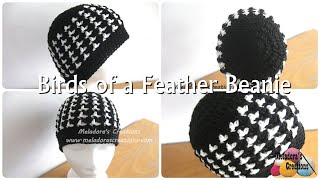 Birds of a Feather Beanie  Crochet Beanie Tutorial  ALL SIZES  Right handed [upl. by Bart]