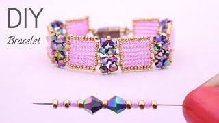 Elegant Beaded Bracelet Create a Stunning Seed Bead amp Bicone Bracelet [upl. by Atinas]