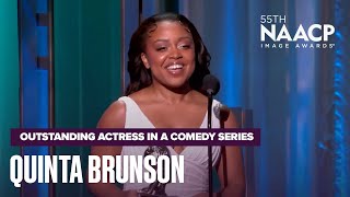 Quinta Brunson Shines As Winner Of Outstanding Actor In A Comedy Series  NAACP Image Awards 24 [upl. by Jeroma]