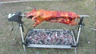 Whole Hog Rotisserie Spit by PigOut Roasters [upl. by Lilahk]