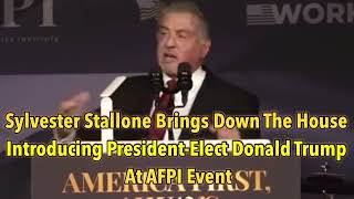 Sylvester Stallone Brings Down The House Introducing PresidentElect Donald Trump At AFPI Event [upl. by Racso]