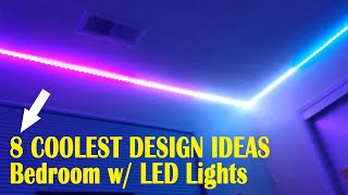 Top 8 Bedroom With Led Lights  Room Lighting Interior Design  Bedroom Home Decor Ideas [upl. by Lleynod]