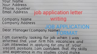 JOB APPLICATION LETTER WRITINGJOB APPLICATION FORMAT [upl. by Linad]