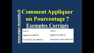 Appliquer un Pourcentage à un Nombre  Pigerlesmathsfr [upl. by Karlie]