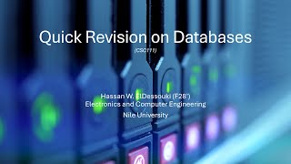 Quick Revision on Databases [upl. by Ecirtram]