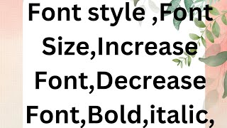 Home Tab Font style Font size Bold italic Underline Cell colour Word colour computer excel [upl. by Earas]