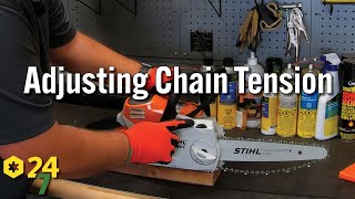 How to Adjust Chain Tension on Stihl Chainsaw with Quick Tension System [upl. by Mable997]