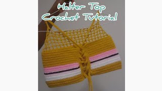 Halter Top Crochet  Easy Tutorial crochetprojects crochettop crochetpatterns [upl. by Rudich897]