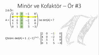 Minör ve Kofaktör Örneği 3 Lineer Cebir 40 [upl. by Goldsworthy317]