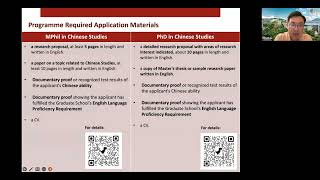 MPhil amp PhD in Chinese Studies 202526 Intake Info Session by Prof Li [upl. by Adnamahs]