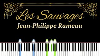 Les Sauvages  JeanPhilippe Rameau  Piano Tutorial  Synthesia  How to play [upl. by Yelkrab]