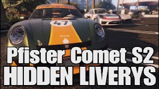 Comet S2 Hidden Liverys  moddedcars Tuners DLC Grand Theft Auto Online [upl. by Tildy]