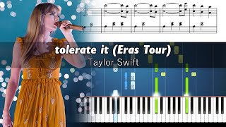 Taylor Swift  tolerate it Live at the Eras Tour  Accurate Piano Tutorial with Sheet Music [upl. by Hayidan]