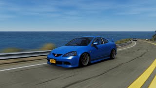 600WHP Honda Integra Type R DC5 Turbo Cruising on Pacific Coast Highway Assetto Corsa Gameplay [upl. by Aidekal]