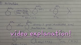 although amino group is o p directing in electrophe subst on nitration gives m nitroaniline [upl. by Malonis268]