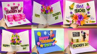 DIY 6 Teachers Day greeting card Handmade Teachers day popup card making idea [upl. by Lait]