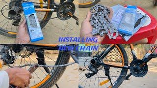 How to Install gear cycle chain without any tools at home Shimano HG40  MTB Mehbubur [upl. by Alegre]