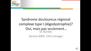 syndrome douloureux régional complexe algodystrophie exemples de cas cliniques [upl. by Maclaine]