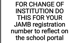 HOW LONG IT TAKES FOR JAMB REGISTRATION NUMBER TO Reflect on the school portal [upl. by Reltuc]