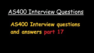 AS400 Interview questions and answers part 17 [upl. by Nnaeirual]