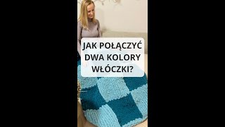 Dzierganie na palcach z grubej włóczki  Jak połączyć ze sobą dwa kolory włóczki w układzie pionowy [upl. by Ahsimaj]