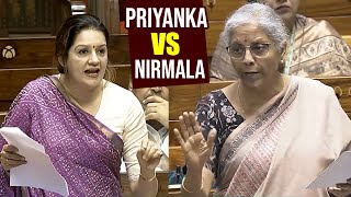 Priyanka Chaturvedi Vs Nirmala Sitharaman War Of Words In Rajya Sabha  News Buzz [upl. by Dnarb]